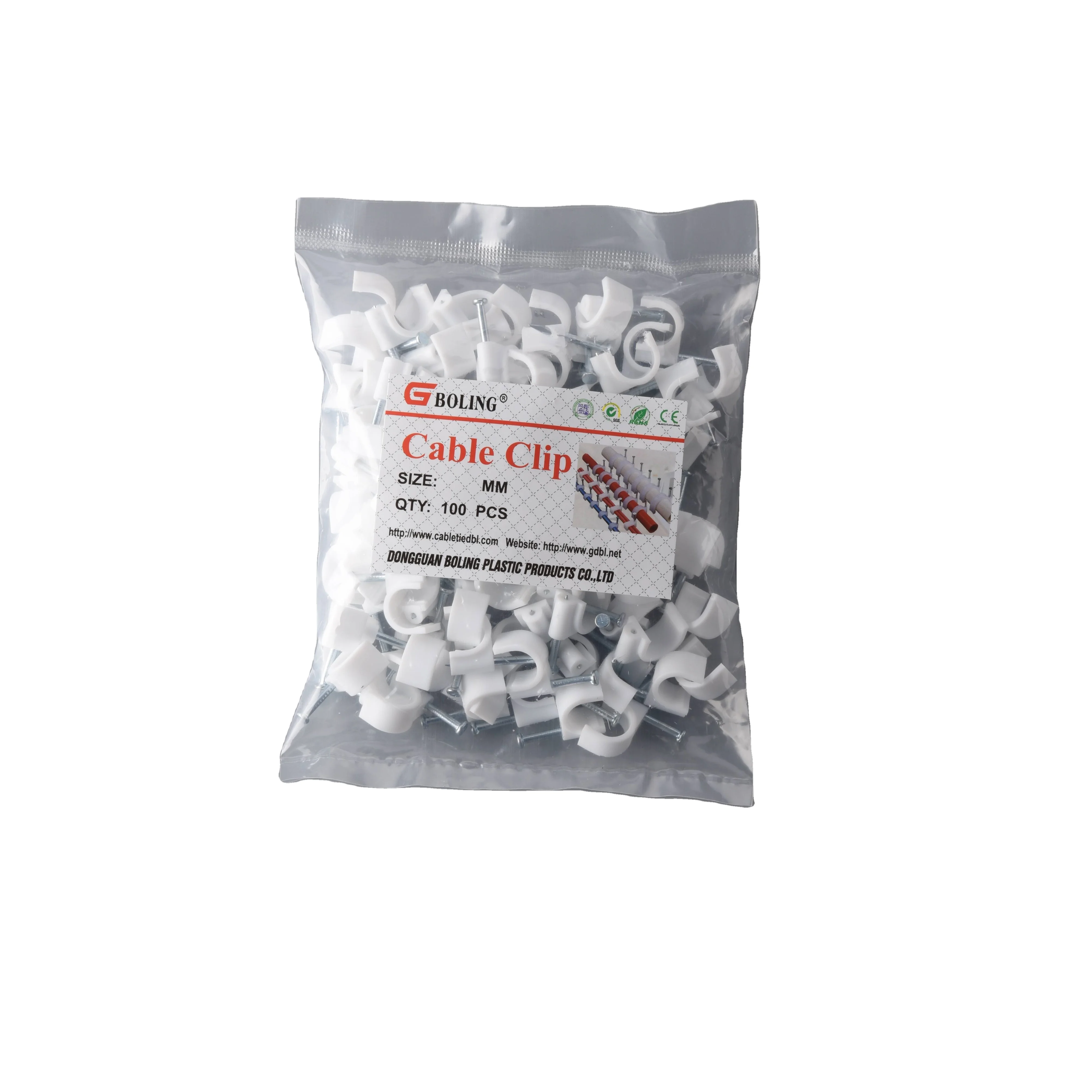 wholesale  Factory Price 8mm Cable Wire Clips Cable Cord Tie Holder Coaxial Nail In Tacks