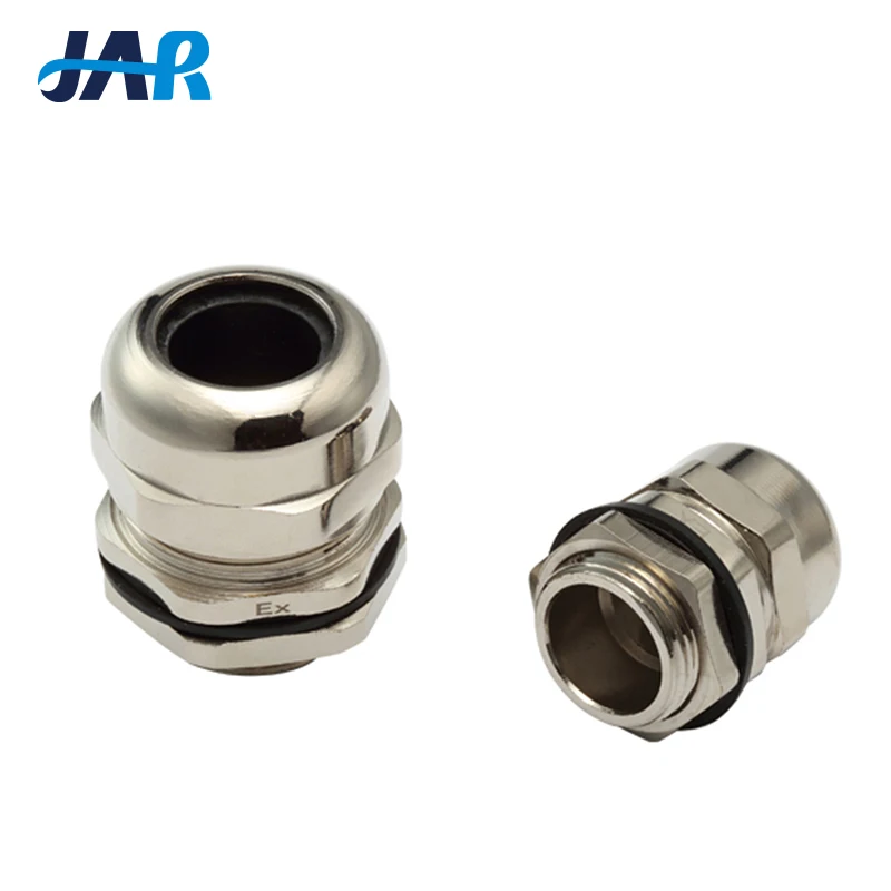 JAR Manufacturer EX Nickel Plated Brass Electrical Connectors Explosion Proof Cable Glands