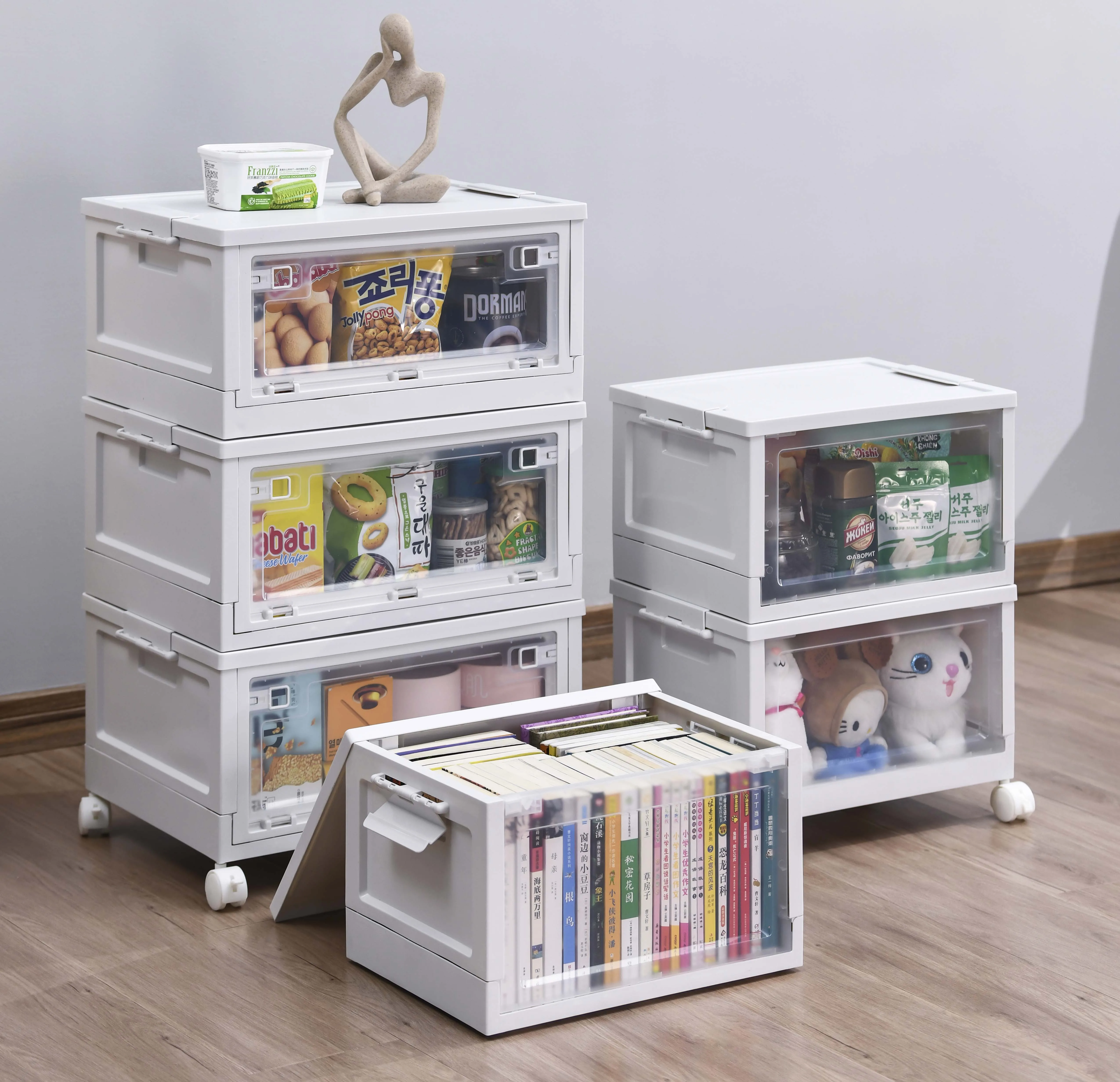 Transparent Portable Collapsible Hot Seller High Quality Plastic Foldable Storage Bin Box