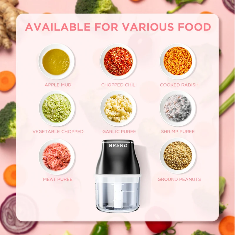 Multifunctional Household Food Blender Small Mini Electric Kitchen Appliance Meat Vegetable Garlic Onion Food Chopper
