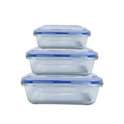 Индивидуальный офисный Ланч-бокс, контейнер для хранения пищевых продуктов из боросиликатного материала, кухонные стеклянные контейнеры с пластиковыми крышками