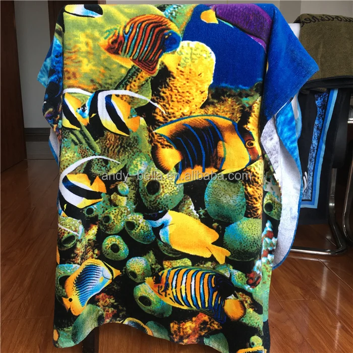 Cheap Price Promotional Cotton Beach Towel Custom Logo Full Color Reactive Sublimation Digital Screen CMYK Printed Pool Towels