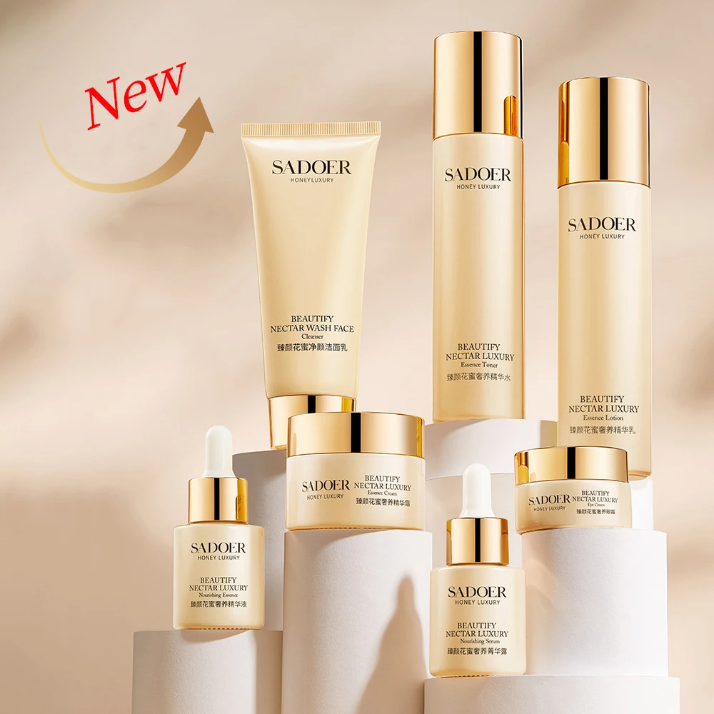 Private label SADOER custom korean cosmetic beauty and nectar luxury whitening anti aging face skin care set