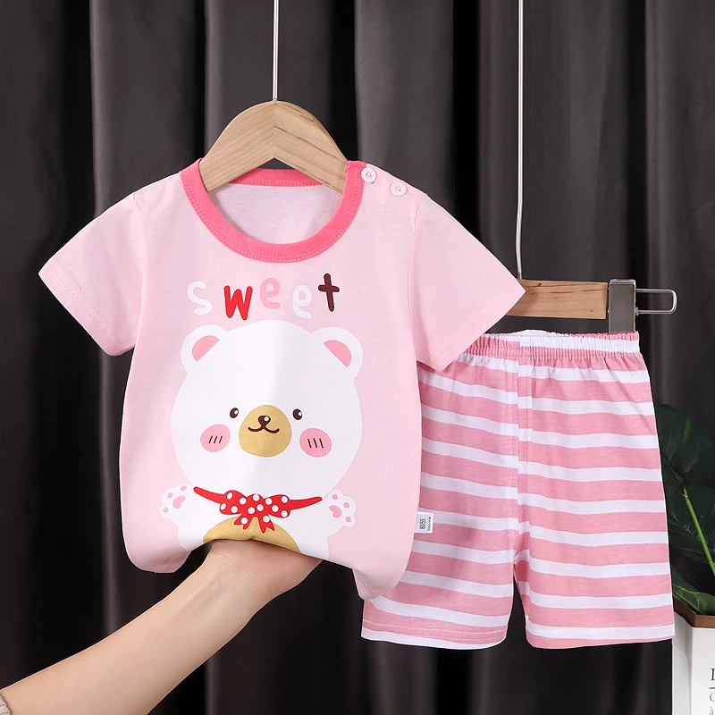 Cheap price baby boy clothes used clothing sets t shirt 2 pcs in stock