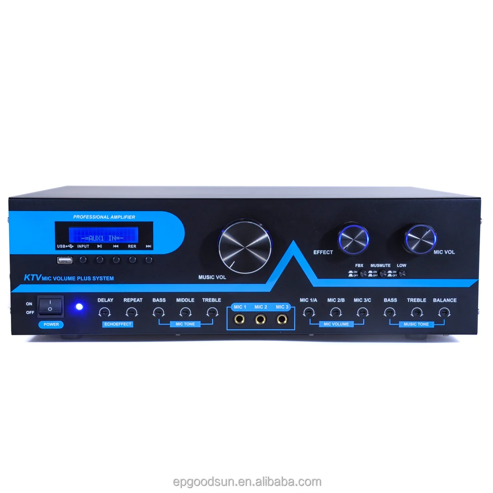 
GS5000 audio Karaoke home mini power amplifier with Professional grade digital echo USB mp3 speaker wireless microphone 