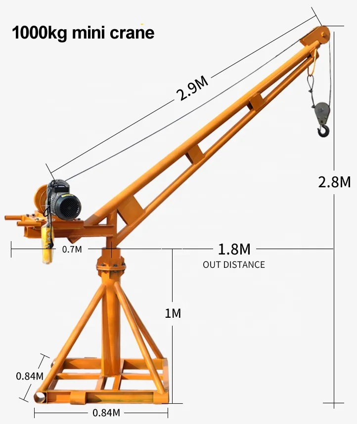 New model portable lift ratchet mini truck mounted crane with best price Construction Lifting Mini Crane 360 degree