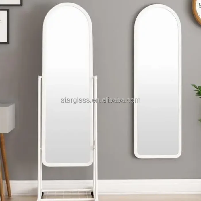 Hot Selling Modern Floor Frame Mirror Standing with Wheel Household Floor Standing Mirror,cheap standing mirror