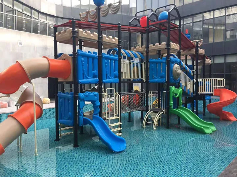 Qunzhen Pirate Ship Water Park Slide Kids Outdoor Playground Equipment
