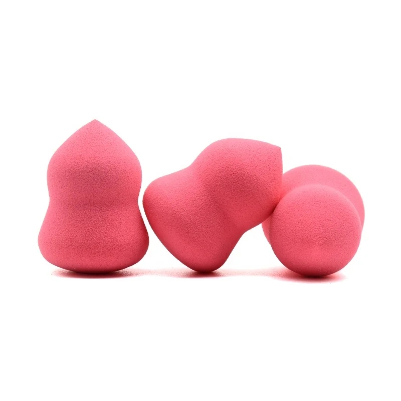 High Quality Free Sample OEM Latex Free No Odor Foam Soft Facial Calabash Shape 3D Cosmetic Puff Sponge Egg