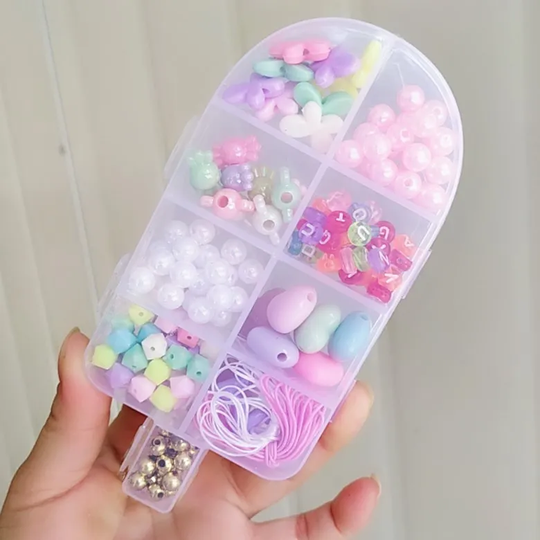 DIY Детские бусины-Пазлы ручной работы для изготовления браслетов и ожерелий для девочек подарочная коробка