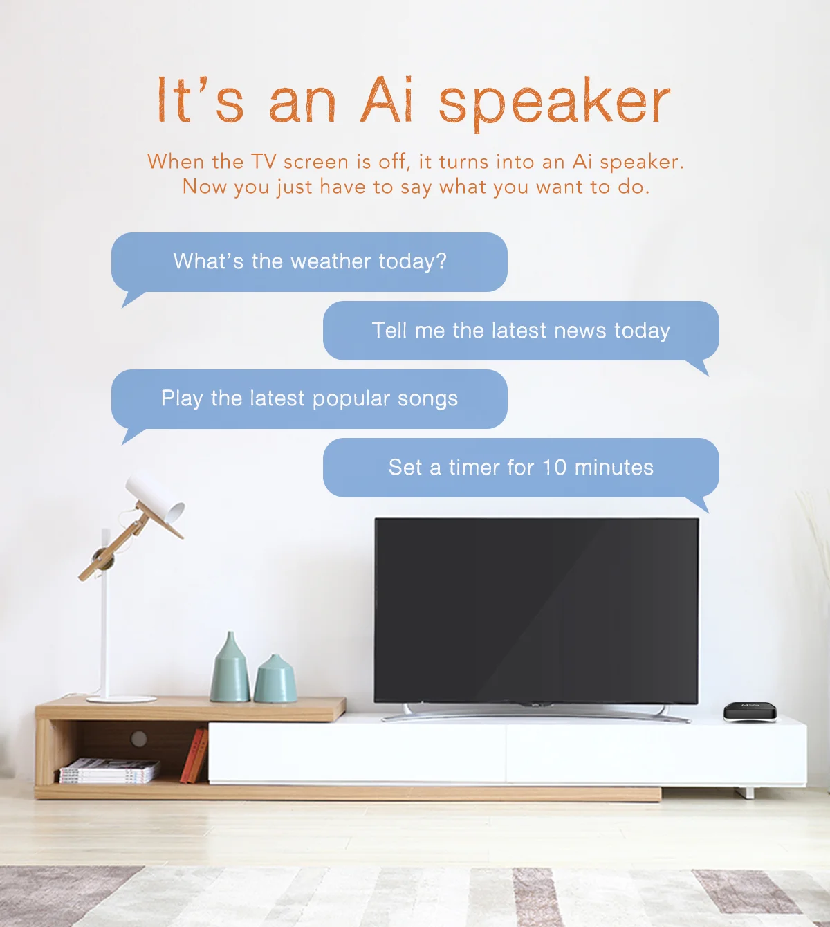 ACEMAX MXQ CUBE S10X AI TV BOX with build in 2W speaker mic remote control google ATV OS dual wifi bt 4K HDR TV BOX 2G 16G