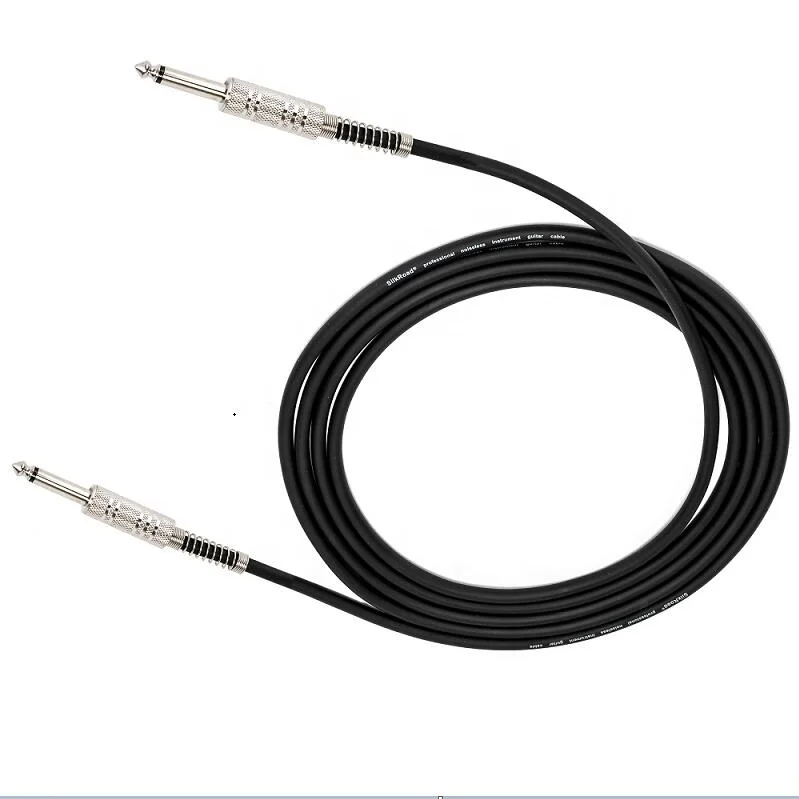 
Кабель для электрогитары 3 м, кабель для музыкальных инструментов, прямой штекер 1/4 дюйма для басовой клавиатуры гитары 