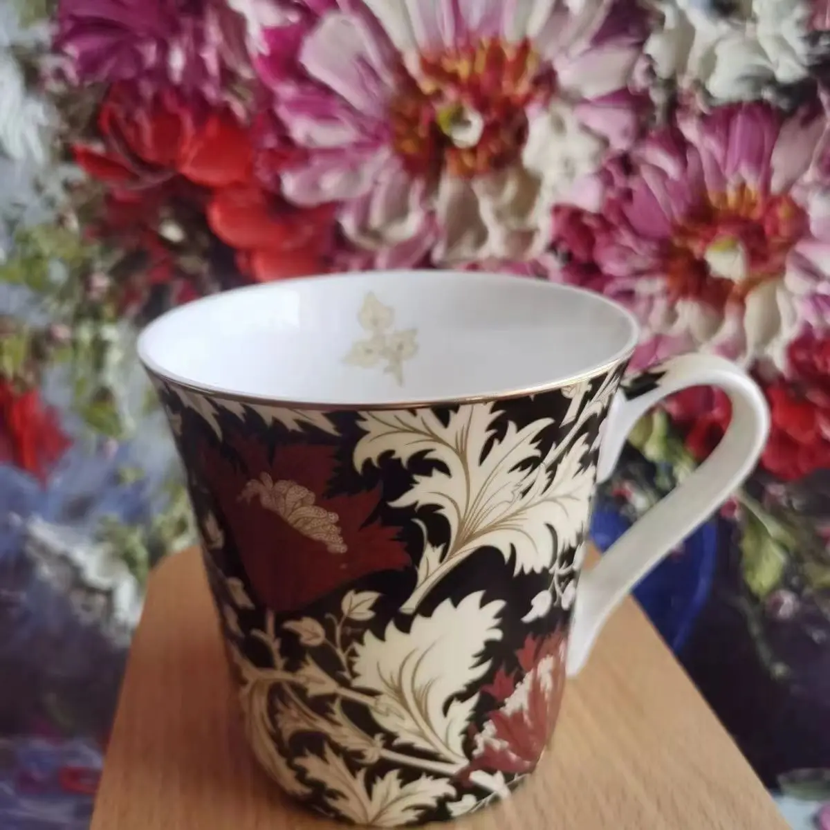 Wholesale new bone china  coffee mugs custom  flower logo ceramic cup ceramic mug ceramic coffe mug
