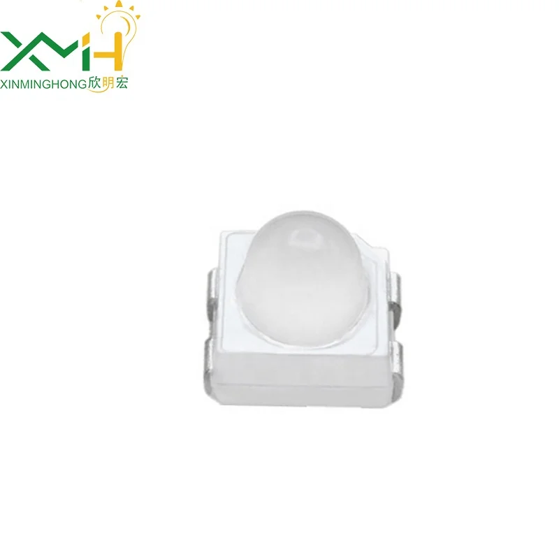 PLCC-4 3528 red SMD LED with dome lens diode, small angle, 0.2W, 60mA, for automotive lighting LED