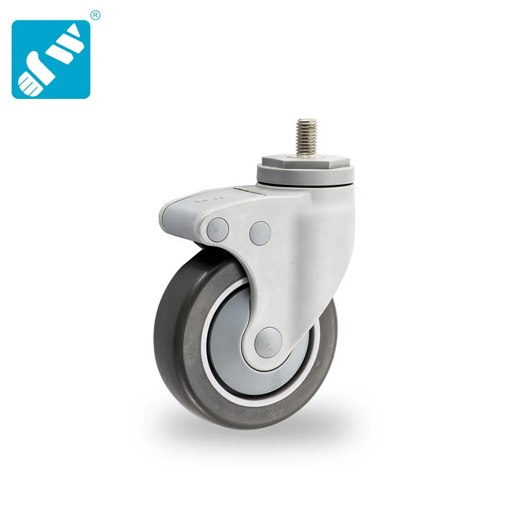 3~6 inch medium duty rotating medical bed plastic caster wheel wholesale