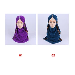 A 281 Hot Sale Lady Scarf Head Wraps Shawls Arab Turban Hats Elastic Ethnic Scarves Veil Muslim Women Splicing Hijab
