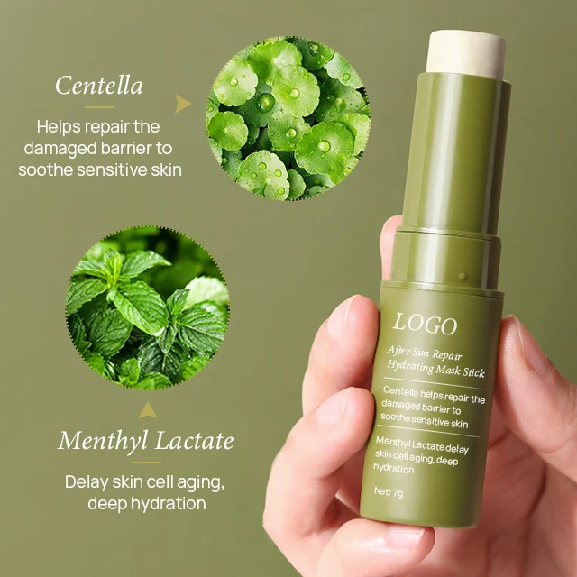 Custom Logo Centella MitAfter Sun Burn Products Hydrating Moisturizing Sunburn Repair Facial Stick Face Mask For Skin Care