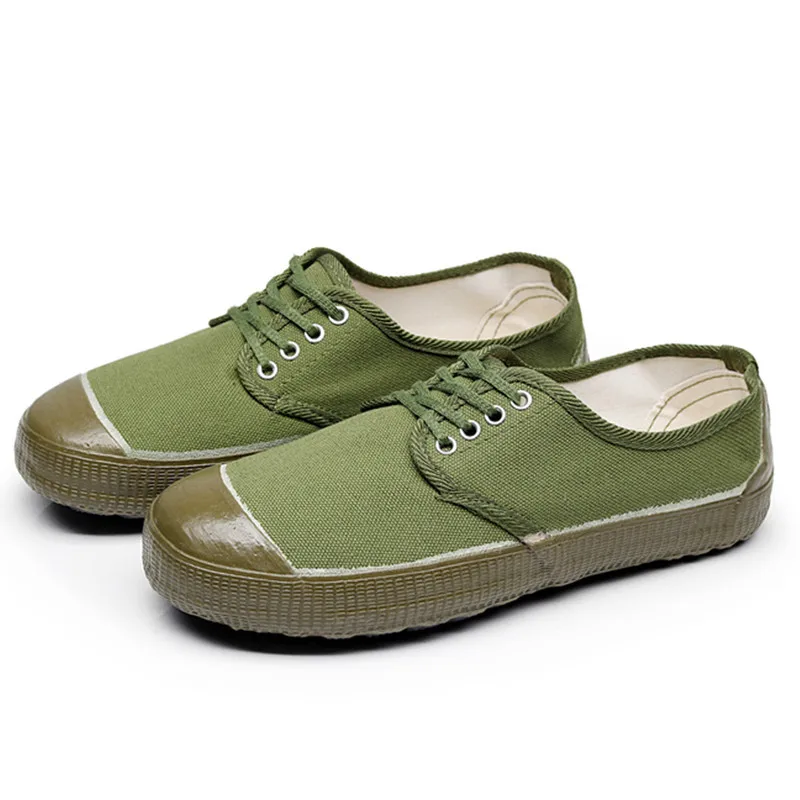 China manufacturer cheap liberation green yellow rubber sole vulcanized sneakers men farmer labor worker working training shoes