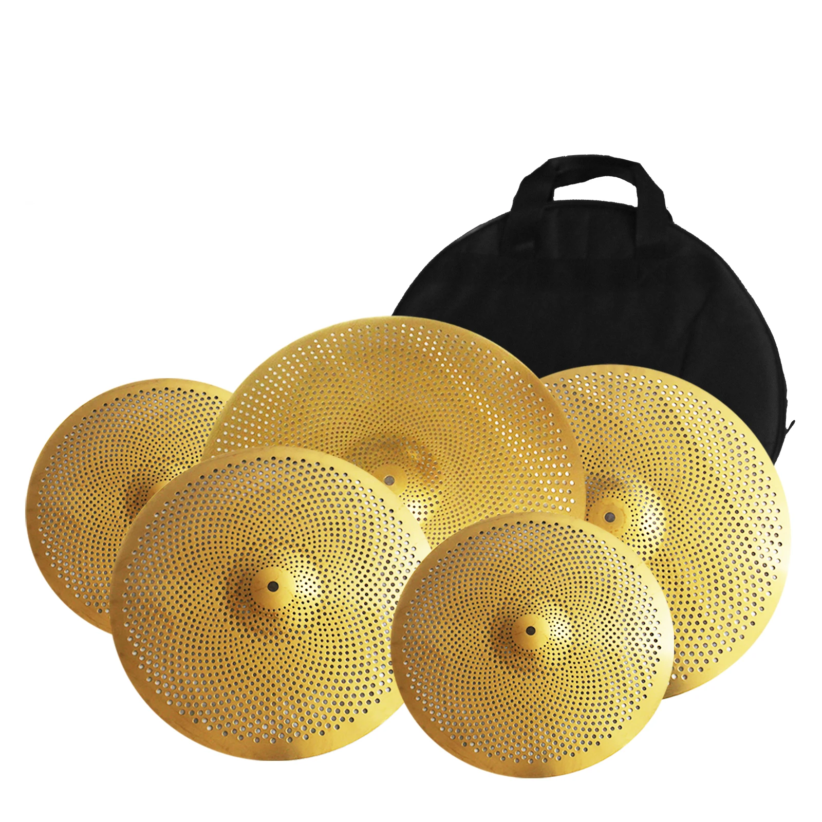 Professional Alloy Cymbal Set Golden Low Volume Mute Cymbal Set for Sale