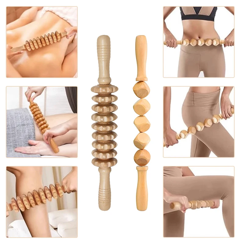 Hot Sale Factory Wholesale 6 Piece Wooden Massager Set Full Body Massage Scraping Relaxation Set