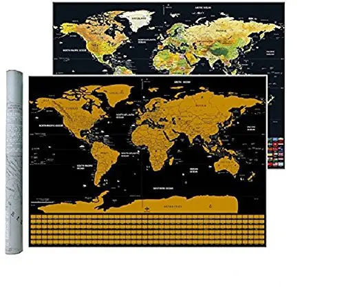 Black gold scraping map World Tourism scraping map