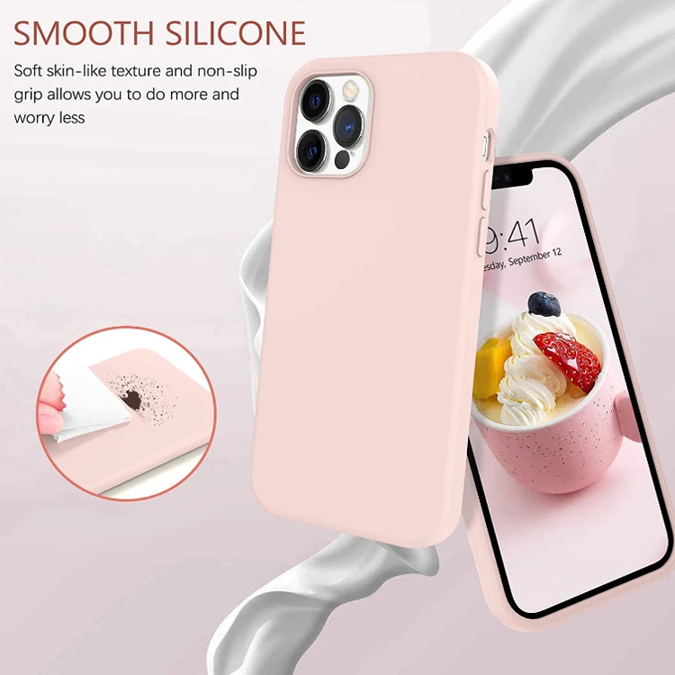 For iPhone 12 Rubber Cover Luxury Microfiber Rubber Liquid Silicone Phone Case For iPhone 11 12 Mini Pro Max Matte Silicone Case