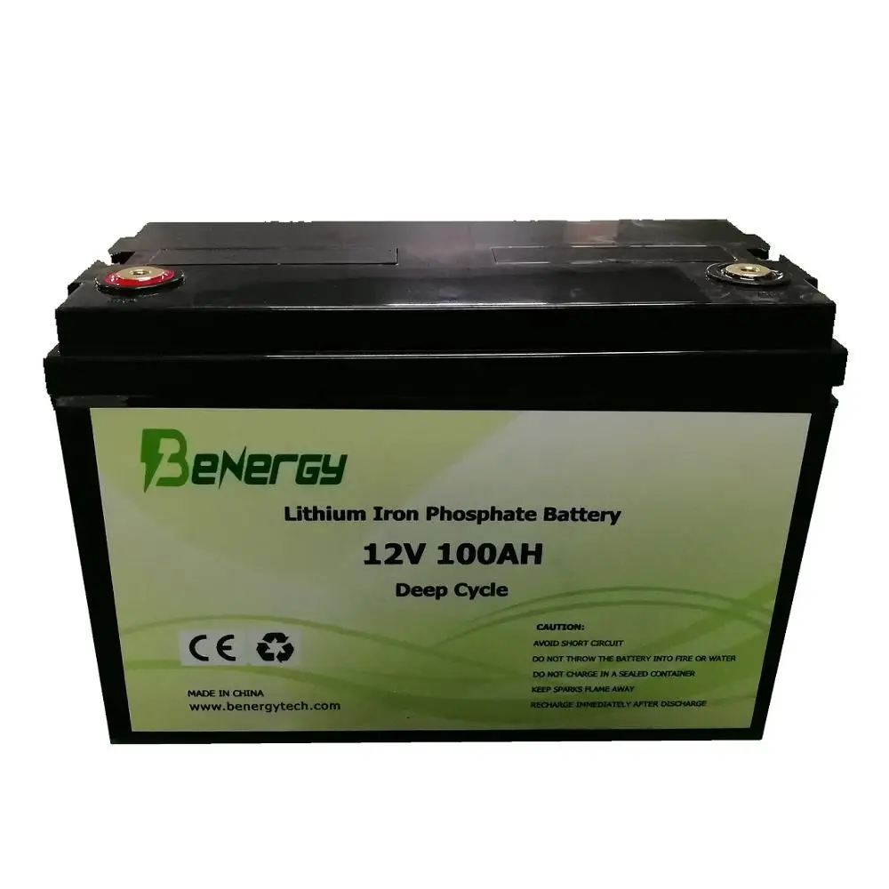 Оптовая продажа, 12 В, 100 Ач, Аккумулятор lifepo4 для солнечной системы и автомобиля