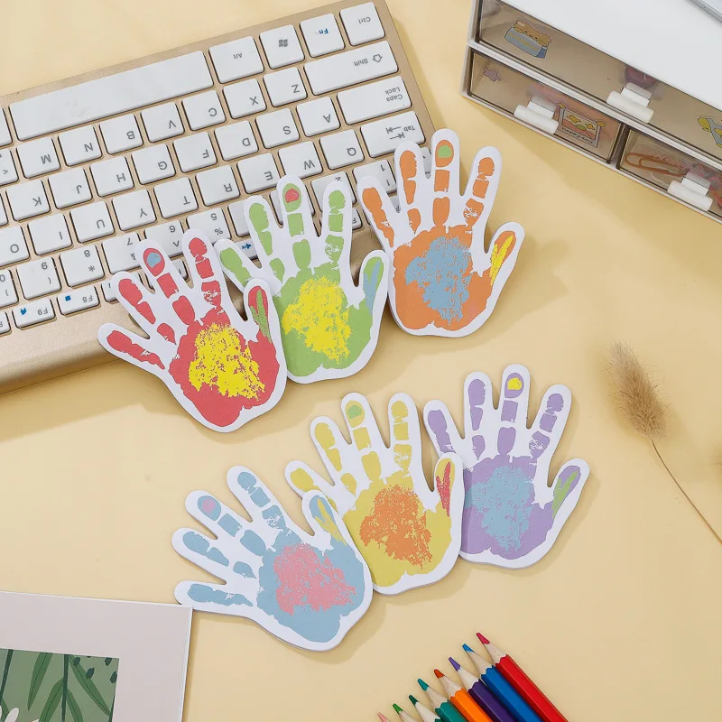Cute Small Palm Sticky Note with Adhesive Tear Simple N Times Paste Color Paper Wholesale