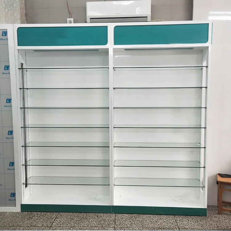 Pharmacy Shop Counter Design Shelves Retail Display Furniture for