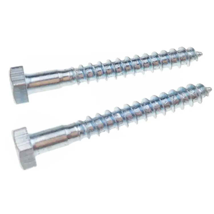 
Hex Head Clear Galvanized Steel Lag Screws for Wooden Type 1/4 Inch Thread Fastener 