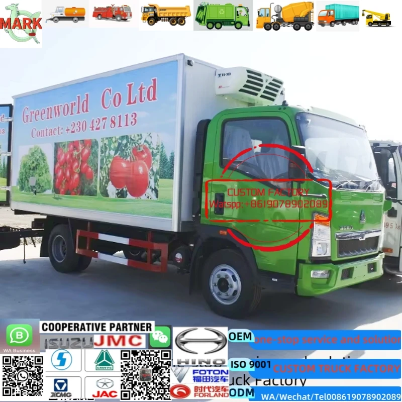 Diesel Fuel Euro 5 Emission New HOWO 6 Wheels 4x2 Small Manual Refrigerator Truck Freezer Truck Refrigerated Container Truck