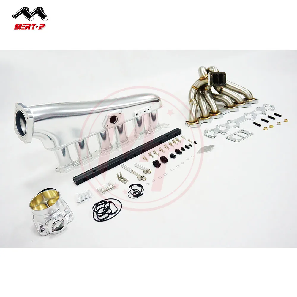 MERTOP RACING Supra 2JZ GTE with Twin Turbo T3 Divided Flange exhaust manifold and intake manifold