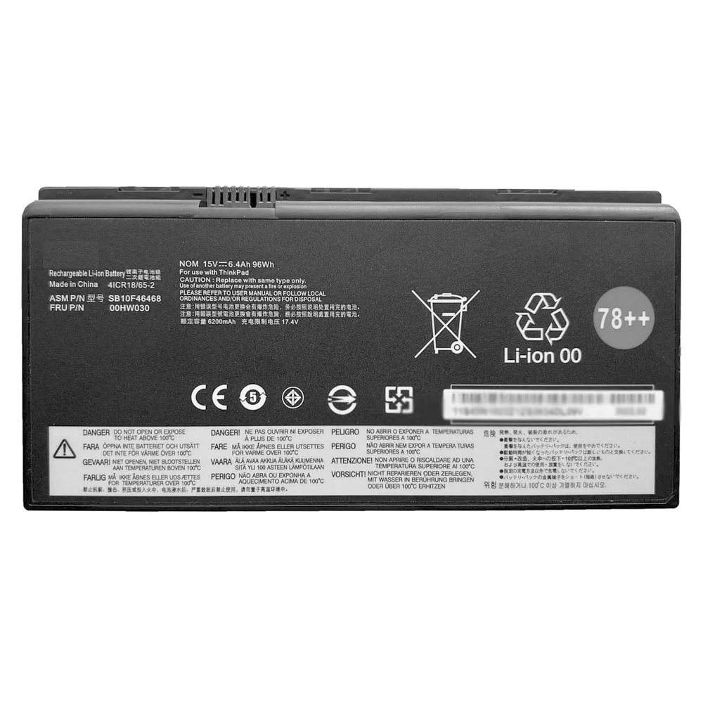 78++ P70 Laptop internal battery Replacement for Lenovo ThinkPad 00HW030 SB10F46468 20ER P71 20HK01AV451 4X50K14092 5B10W13950