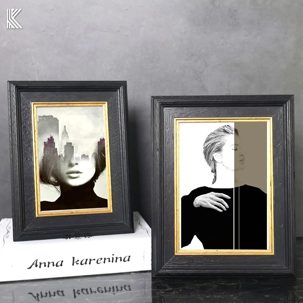 Wooden Black Photo Frame For Home Decor Wall Picture