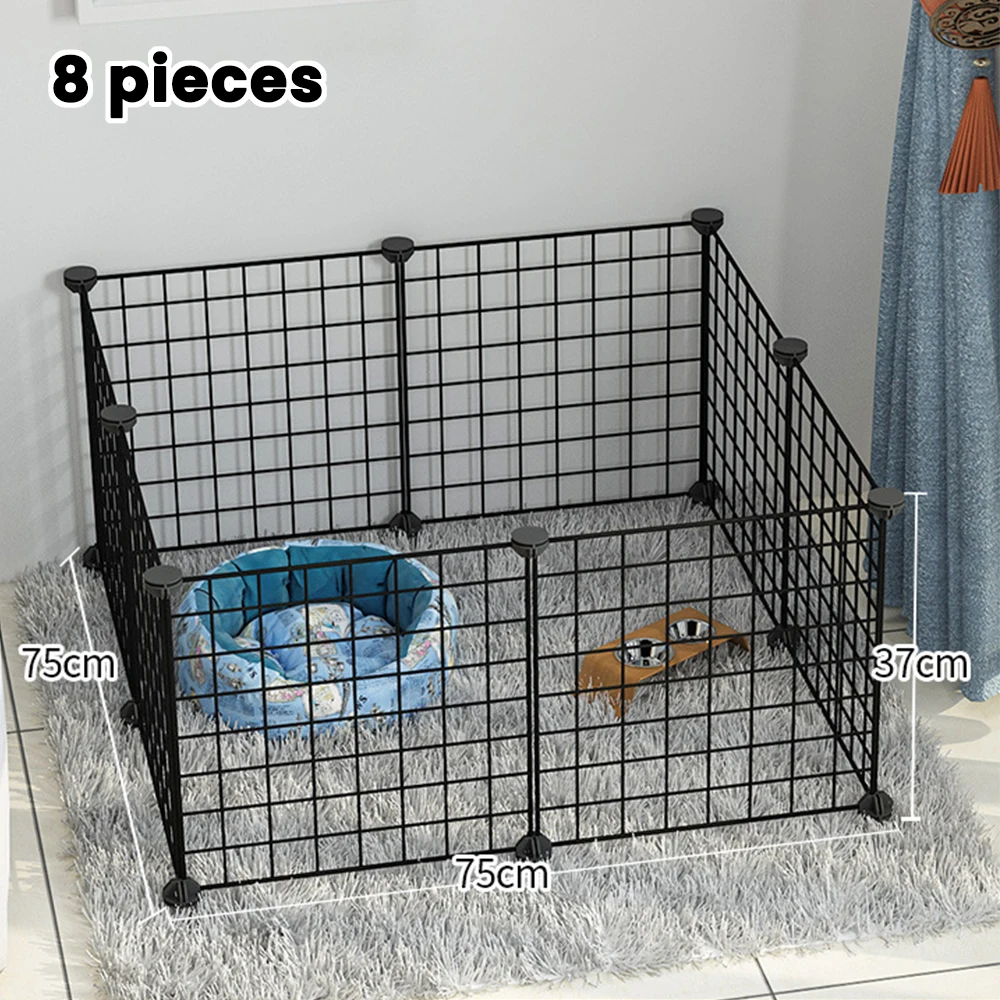 Pet Playpen, 12 PCS Exercise Small Animals Supplies DIY Metal Cage Portable Yard Fence Indoor