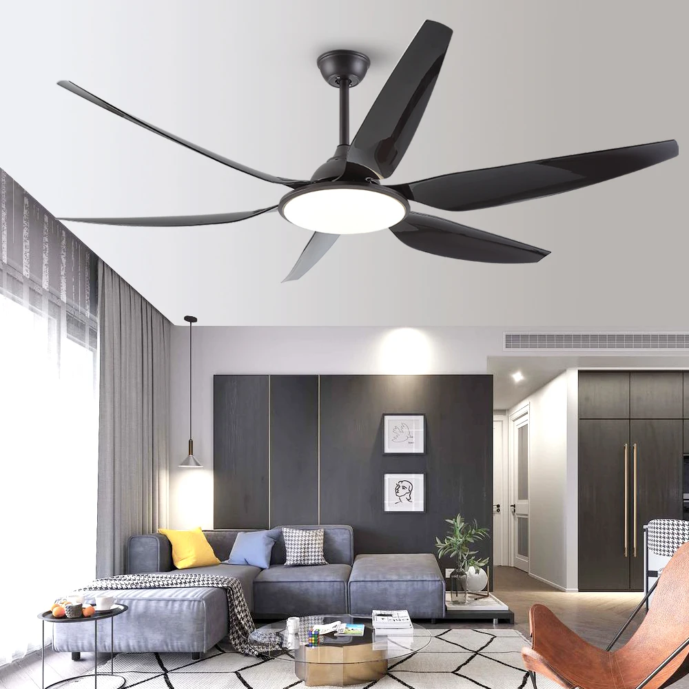 Customization led multifunction remote lighted fan 6 blade ceiling fan with light