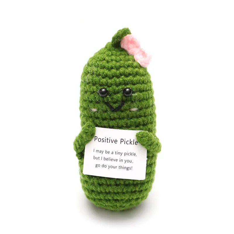 Crochet handmade cuddly toys Manufacturers Soft Knitted Animal Amigurumi Holding Card Kitting Spud Tattie Stuffed Dolls