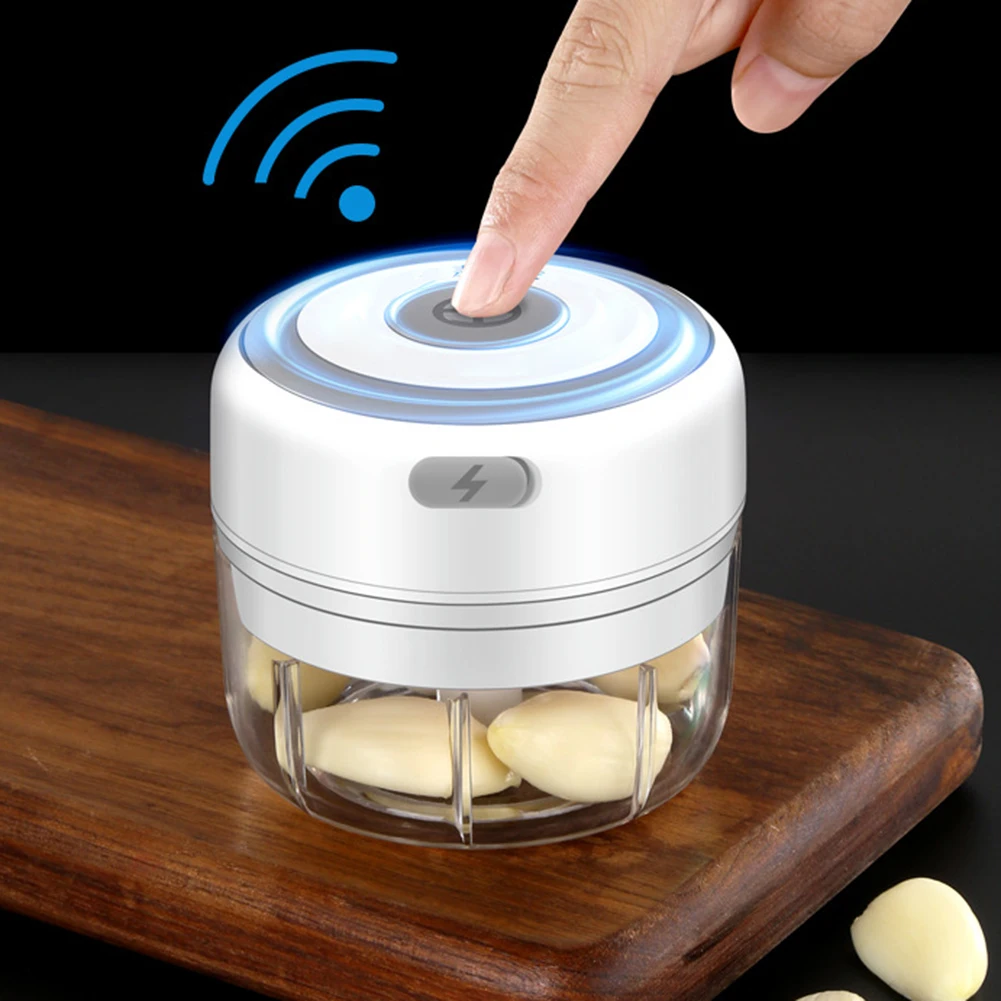 JJ-0001 250ml Wireless Electric Meat Grinder Electric Mini Garlic Crusher Kitchen Mashing Tool