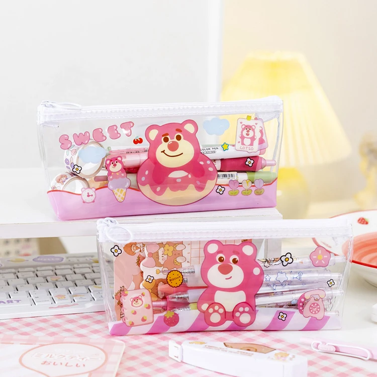 Детский пенал Kawaii Канцелярские товары оптом милый пластиковый чехол для карандашей на молнии