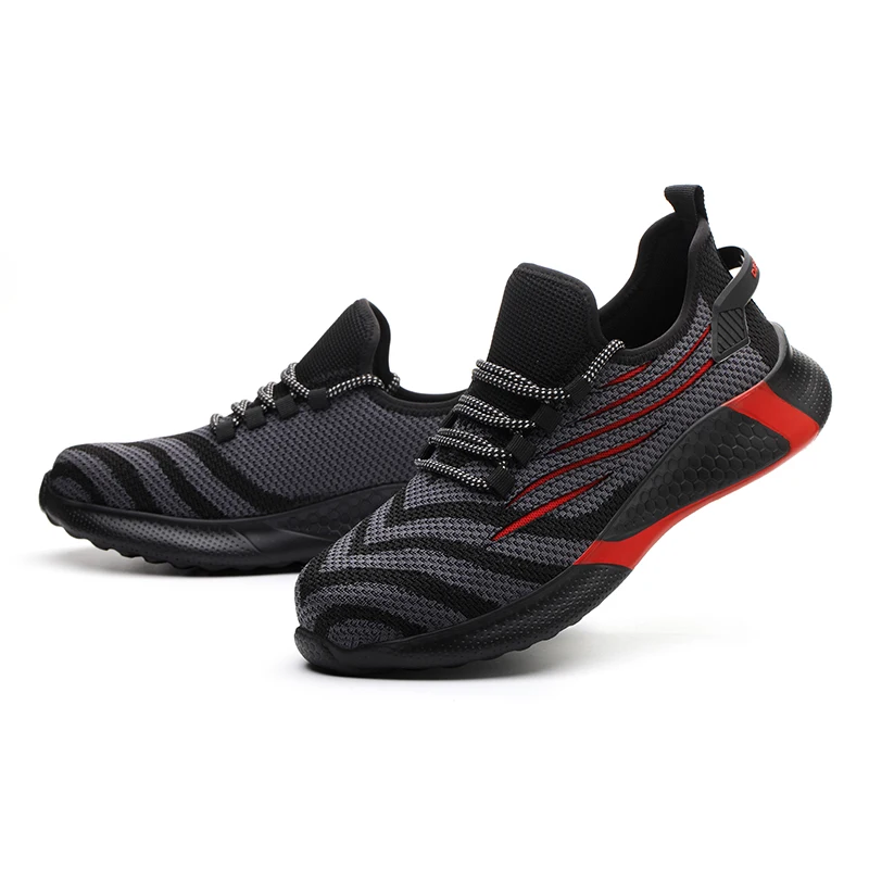 Big Size 50 Mesh Unisex Steel Toe Safty Shoes Rubber Outsole Cotton Fabric Comfortable Light  Work Shoes