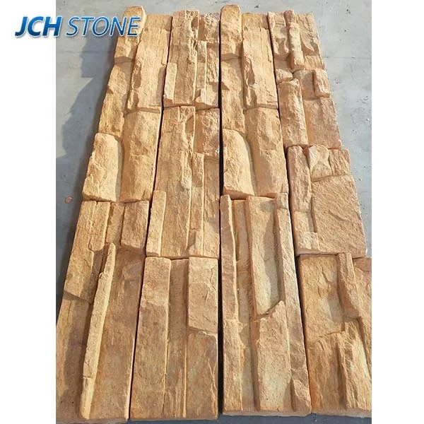 Cheap price beige artificial stone decorative wall cladding cultured stacked stone