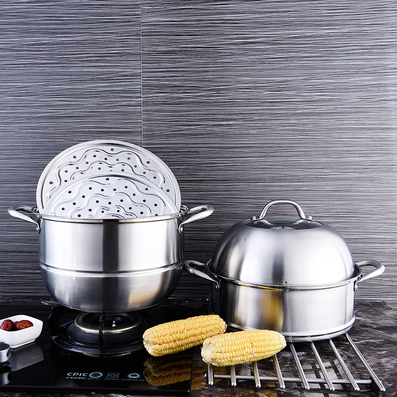 High performance stainless steel non stick large capacity kitchen cookware cooking steamer pot
