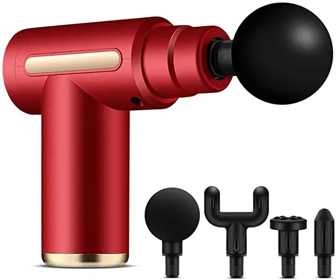 Phenitech Handheld Mini Massage Gun Deep Tissue 6 Speeds Cordless Handheld Muscle Massager with 4 Heads Christmas Gifts