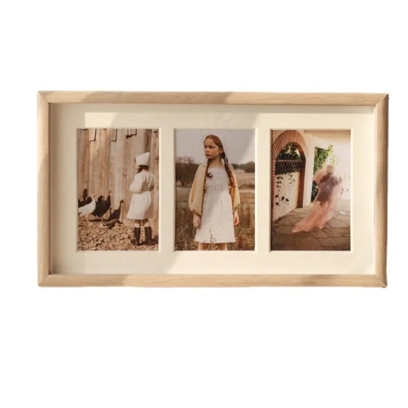 Diy handcrafted wedding photo frame hanging wall solid wood photo frame