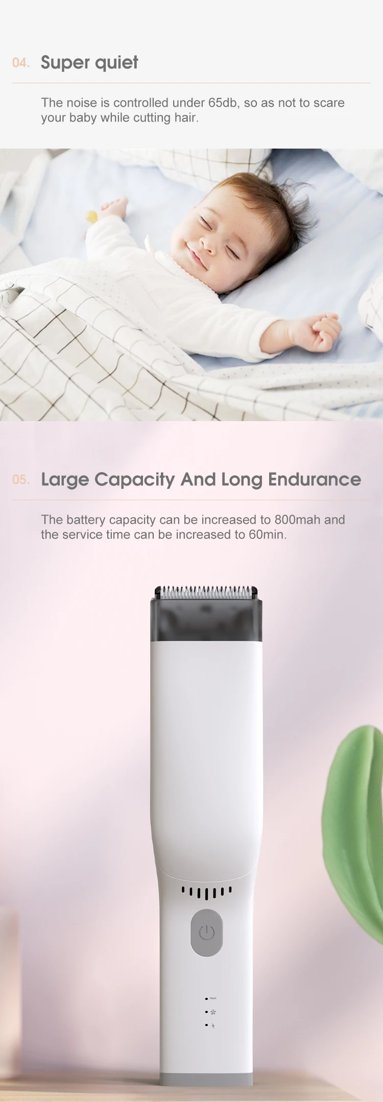 portable electric hair trimmer men/baby hair cutter