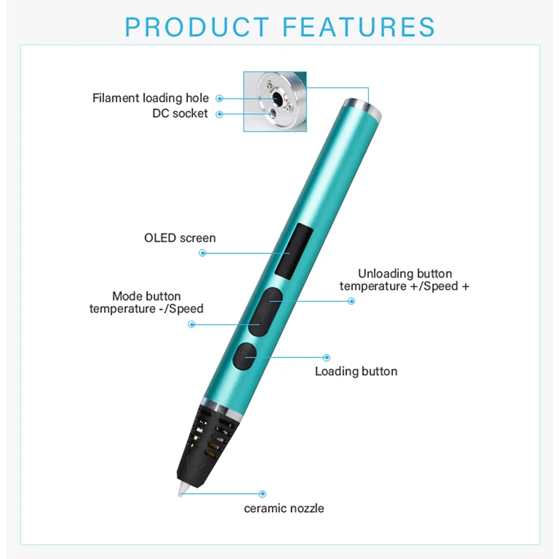 New arrival JER RP1000 factory price 3d printing pen for kids