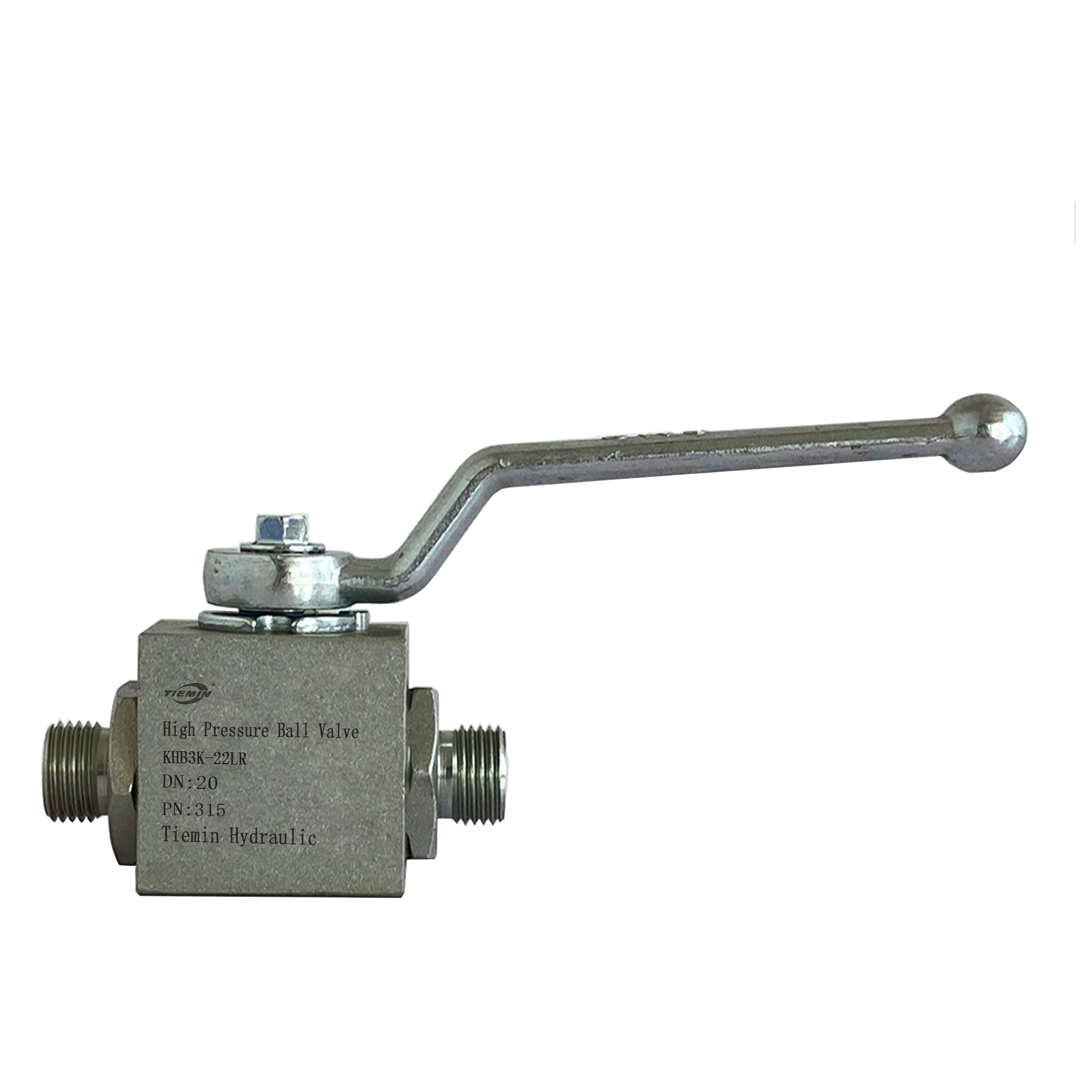 Tiemin Hydraulic Ball Valve KHB3K-22LR DN:20 PN:315 Carbon Steel White Zinc Plated High Pressure