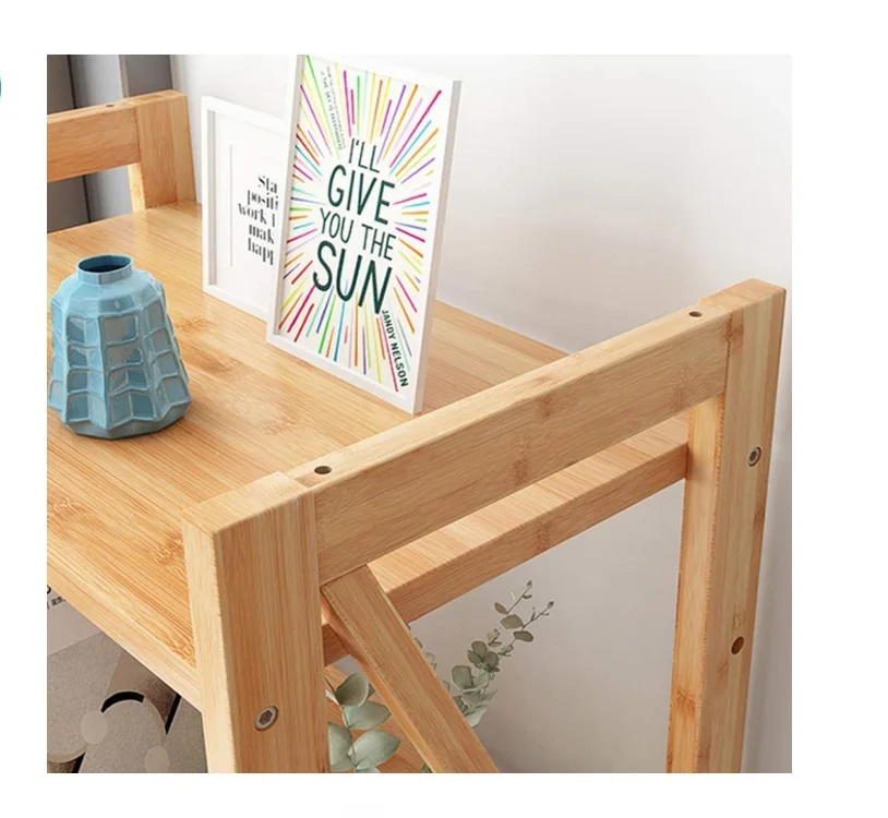 Настольная книжная полка бамбуковый Настольный органайзер стеллаж для хранения офиса дома 2 слоя книжный
