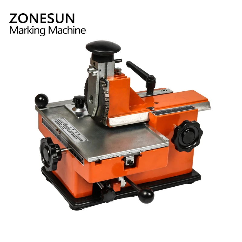 ZONESUN 4MM Manual  Embosser Metal Stainless Steel Stamping Printer Dog Tag Embossing Nameplate Marking Equipment Labels Tools
