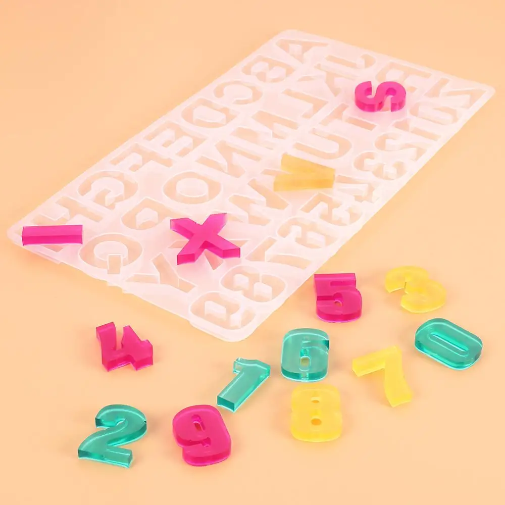 Alphabet silicone resin jewelry pendant molds cake fondant chocolate making baking molds